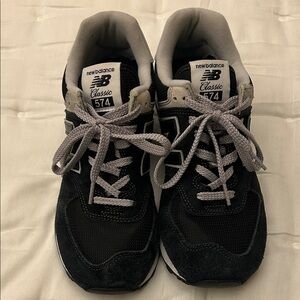 New Balance 574 Black and Gray Sneakers